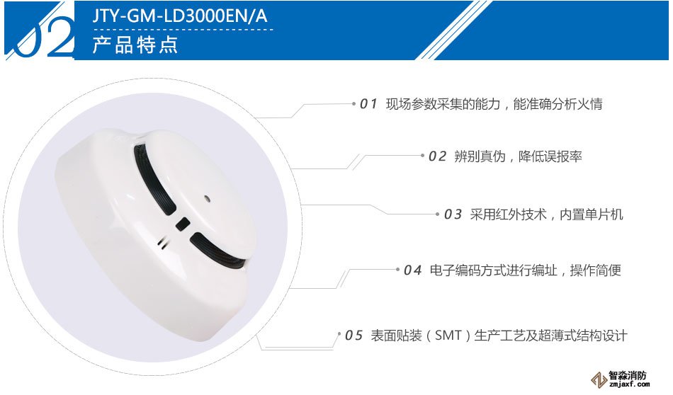JTY-GM-LD3000EN/A點型光電感煙火災探測器產品特點